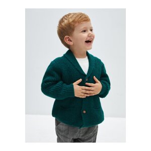 LC Waikiki Shawl Collar Basic Baby Boy Knitwear Cardigan