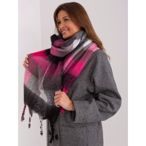 Pink and black long women's scarf