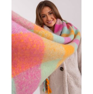 Pink and mint warm women's scarf