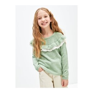 LC Waikiki Girls' Crew Neck Long Sleeve Knitwear Sweater