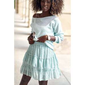 Delicate miniskirt with mint ruffles