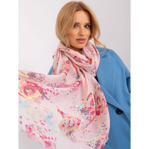 Pink women's scarf with fringe