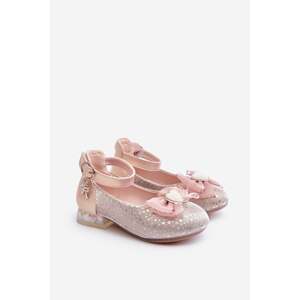 Children's ballerinas with a bow in pink color Nanthea
