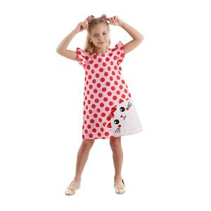 Denokids Chubby Cat Girl Poplin Pink Dress