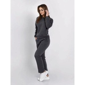 Women's insulated tracksuit, sweatshirt and loose trousers, graphite