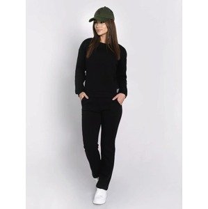 Women's insulated tracksuit, sweatshirt and loose trousers, black
