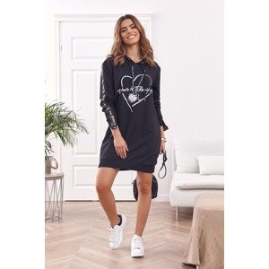 Black sports tunic with hood