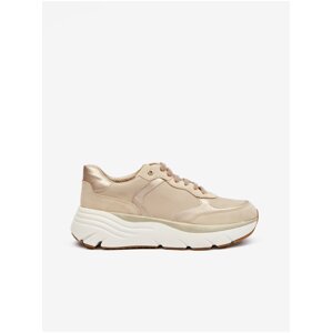 Beige women's leather sneakers Geox Diamanta - Women