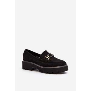 Women's loafers with black Omavia decoration