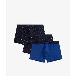 Men's Boxer Shorts ATLANTIC 3Pack - Navy Blue/Blue