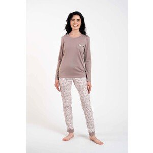 Juliana ́s pajamas, long sleeves, long legs - cappuccino/print