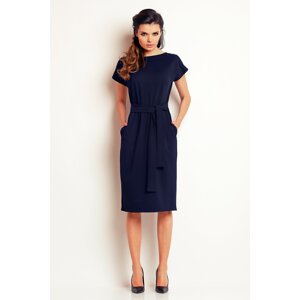 Awama Woman's Dress A142 Navy Blue