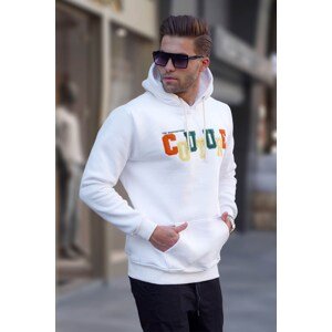 Madmext Ecru Hooded Embroidered Sweatshirt 6029