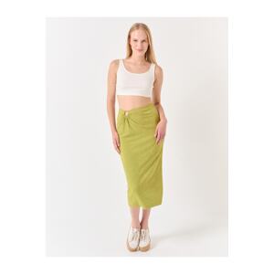 Jimmy Key Pistachio Green High Waist Hoop Detailed Midi Skirt