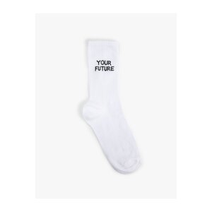 Koton Socket Socks Motto Embroidered