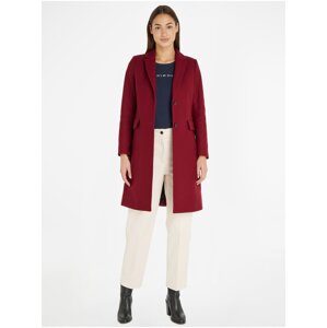 Burgundy women's wool coat Tommy Hilfiger - Women