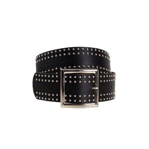 Black women's belt with appliqué