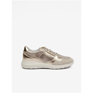 Women's sneakers in gold color with suede details Geox Alleniee - Women's