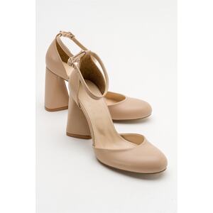 LuviShoes Oslo Women's Beige Skin Heeled Shoes