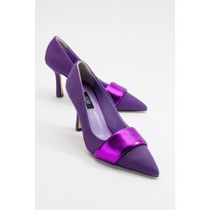 LuviShoes Gley Women's Purple Heeled Shoes