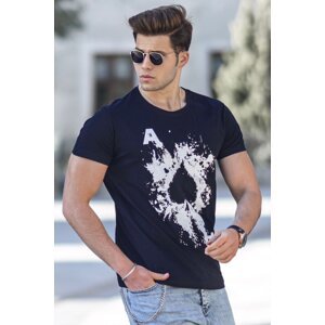 Madmext Men's Navy Blue T-Shirt 5061