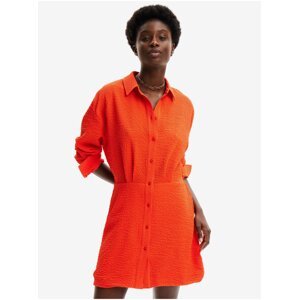 Orange Women's Shirt Dress Desigual Milwaukee - Women