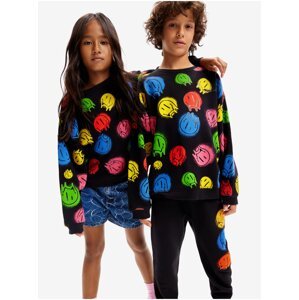 Black Children's Patterned Sweatshirt Desigual Smile Colours - Boys