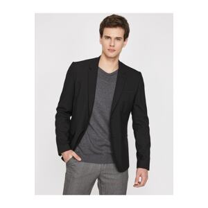 Koton Men's Black Classic Collar Jacket