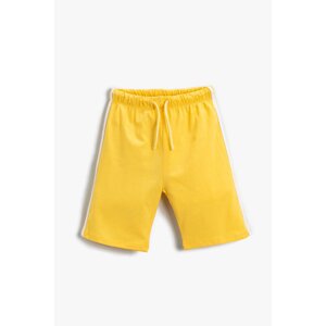 Koton Basic Striped Cotton Shorts with Tie Waist