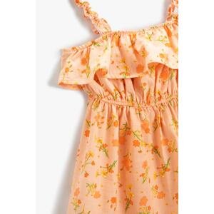 Koton Girl's Orange Patterned Dress
