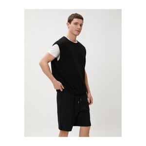 Koton Basic Bermuda Shorts with Lace-Up Waist, Pocket Detailed Slim Fit.