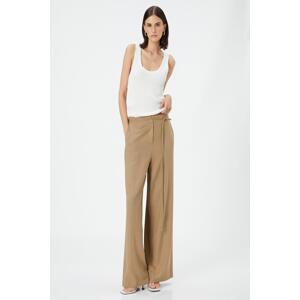 Koton Wide Leg Trousers Linen Blend