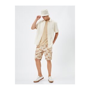 Koton Cargo Shorts Camouflage Printed Tie Waist Pocket Detailed Cotton.