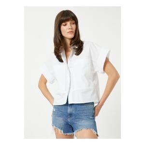 Koton Standard Shirt Collar Plain Off White Women's Shirt 3sak60018pw