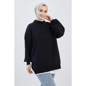 InStyle Lona Balloon Sleeve Knitwear Tunic - Black