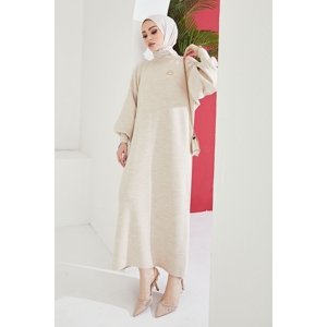 InStyle Mina Balloon Sleeve Knitwear Dress - Ecru