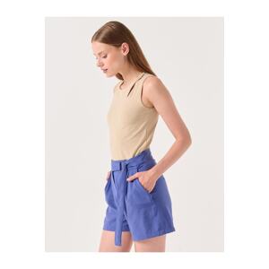 Jimmy Key Purple Straight Cut Normal Waist Plain Voile Shorts