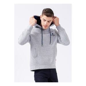 Lee Cooper Men's Hood Collar Gray Melange Sweatshirts 231 Lcm 241013 Fabian Gray Melange