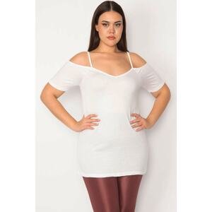 Şans Women's Plus Size Bone Strap Slim Viscose Blouse