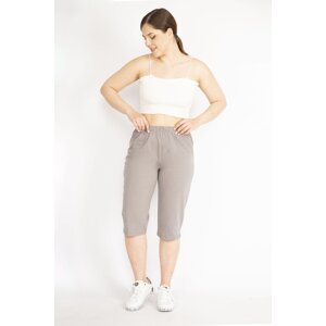 Şans Women's Mink Plus Size Elastic Waist Tracksuit Capri