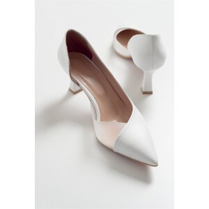 LuviShoes 353 White Skin Heels Women's Shoes