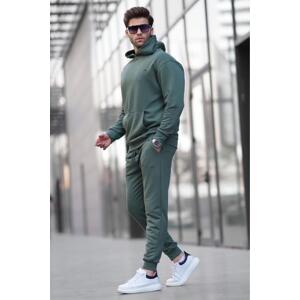 Madmext Khaki Green Hooded Basic Tracksuit 5928