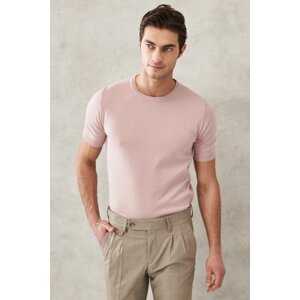 ALTINYILDIZ CLASSICS Men's Dried Rose Standard Fit Crew Neck 100% Cotton Knitwear T-Shirt.