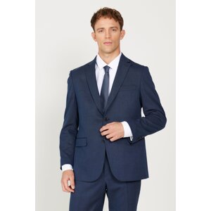 ALTINYILDIZ CLASSICS Men's Navy Blue Regular Fit Relaxed Cut Mono Collar Patterned Suit