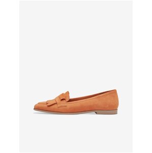 Women's orange leather loafers Tamaris - Women