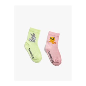 Koton 2-Pack Bugs Bunny And Tweety Printed Socks Licensed