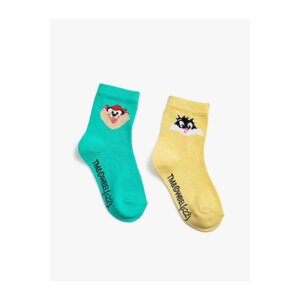 Koton 2-Pack Sylvester And Taz Printed Socks Licensed