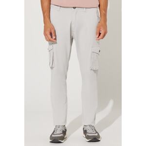 AC&Co / Altınyıldız Classics Men's Stone Slim Fit Narrow Cut Cargo Pocket Cotton Flexible Trousers