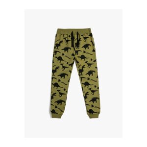 Koton Dinosaur Sweatpants Tie Waist Raised Cotton