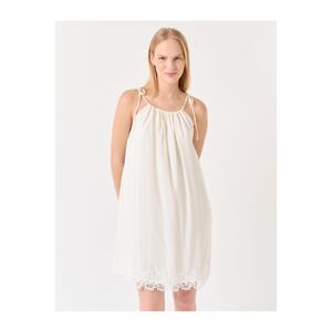 Jimmy Key Ecru Strap Lace Detailed Dress